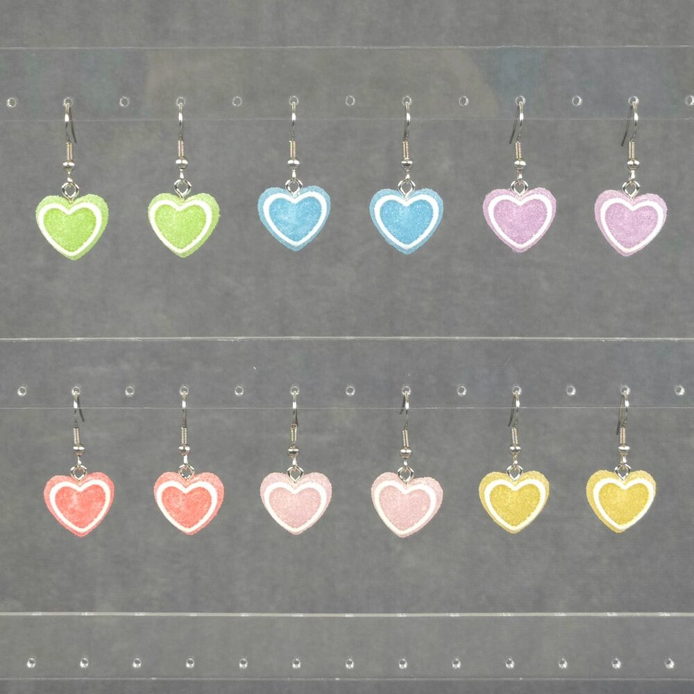 Women's Candy Sugar Heart Valentine's Day Dangle Earrings - Gifts for Valentine